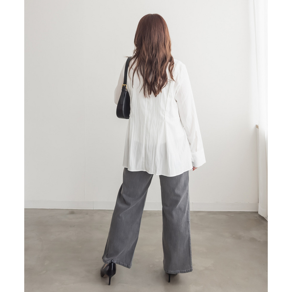 ウエスト裏ゴムタブ付きワイドパンツ6