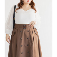 CLETTEオリジナルハートネックシアー袖ニット