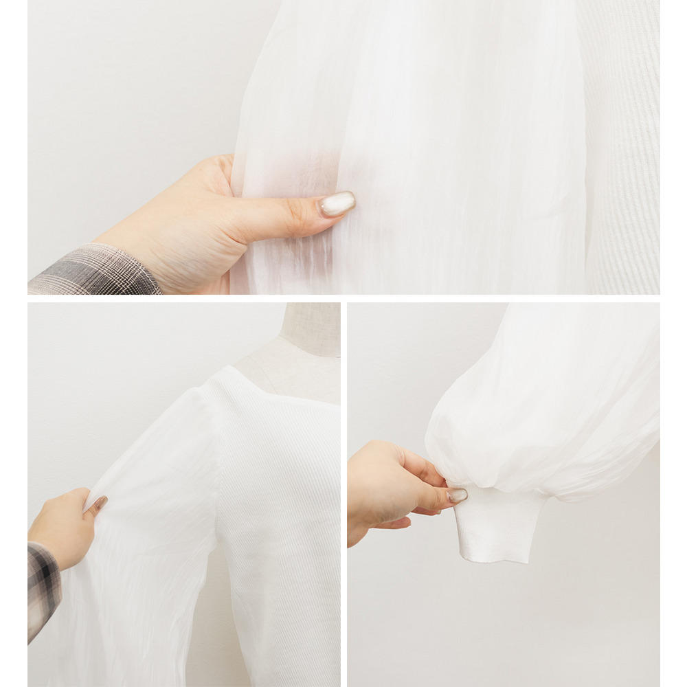 CLETTEオリジナルハートネックシアー袖ニット10