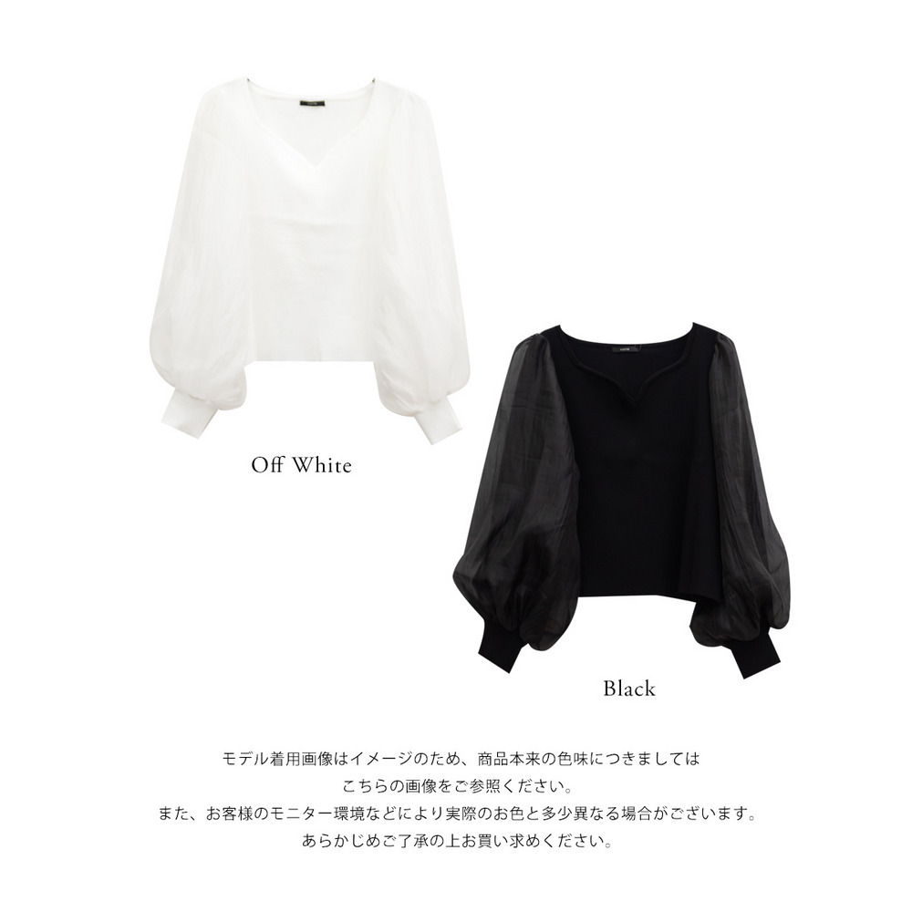 CLETTEオリジナルハートネックシアー袖ニット13