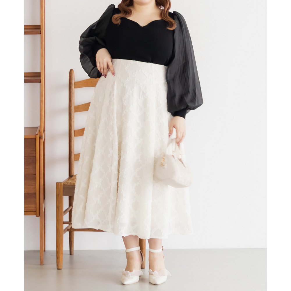 CLETTEオリジナルハートネックシアー袖ニット1