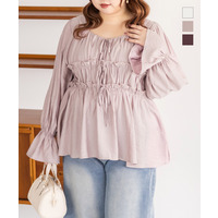 CLETTEオリジナルフロントリボンギャザーデザインブラウス