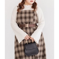 CLETTEオリジナルゴールドバックルサテンゴムベルト