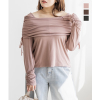 CLETTEオリジナルサイドリボンオフショルデザインカットソー