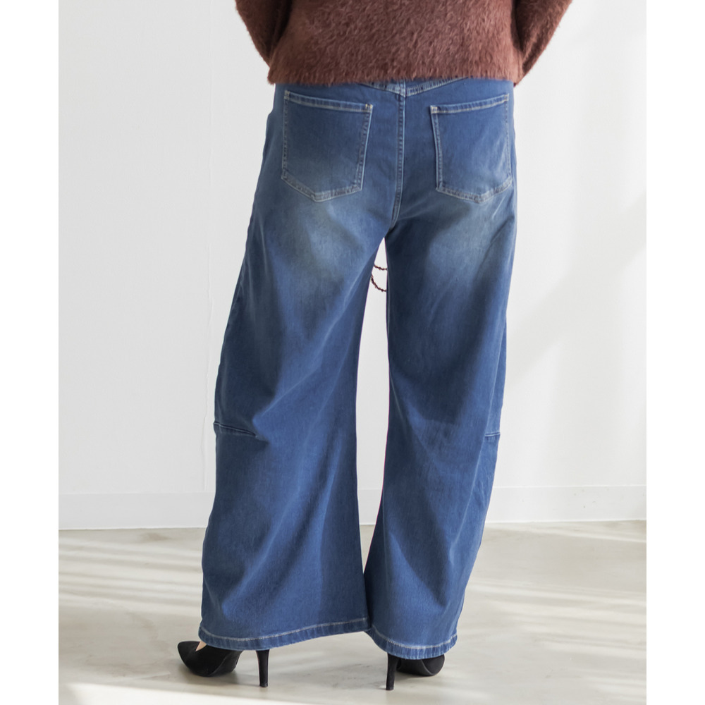 裏起毛ワイドカーブデニムパンツ2