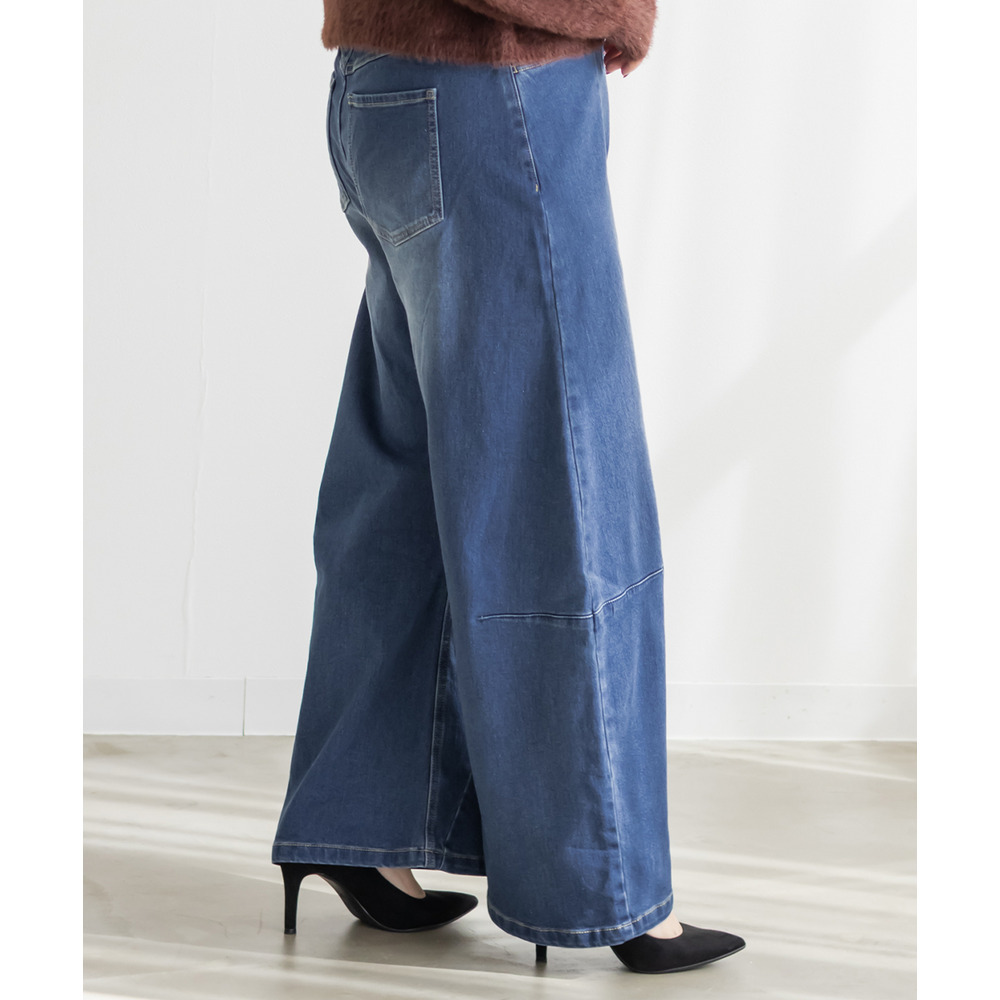 裏起毛ワイドカーブデニムパンツ3