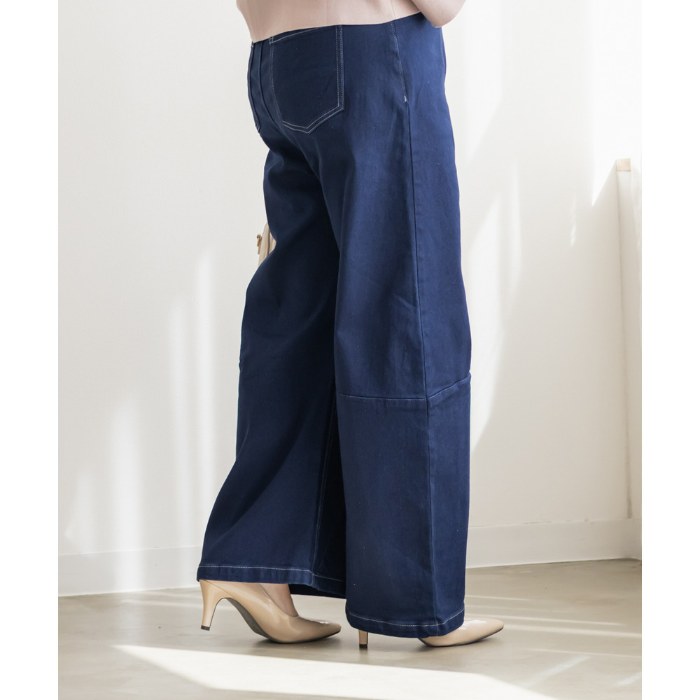 裏起毛ワイドカーブデニムパンツ5