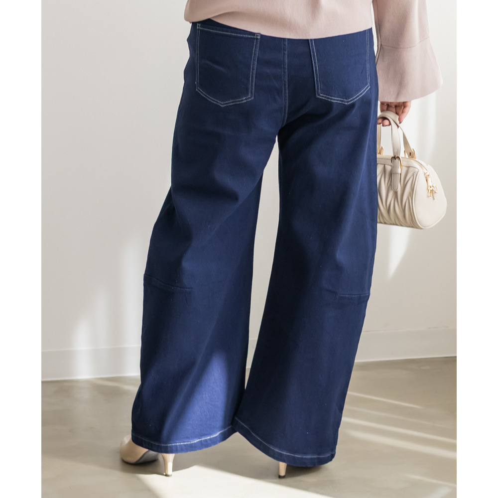 裏起毛ワイドカーブデニムパンツ6