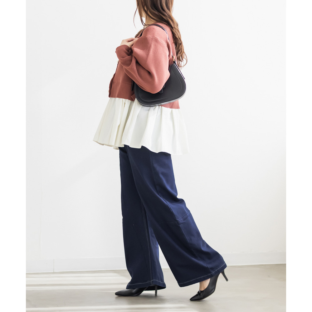 裏起毛ワイドカーブデニムパンツ8