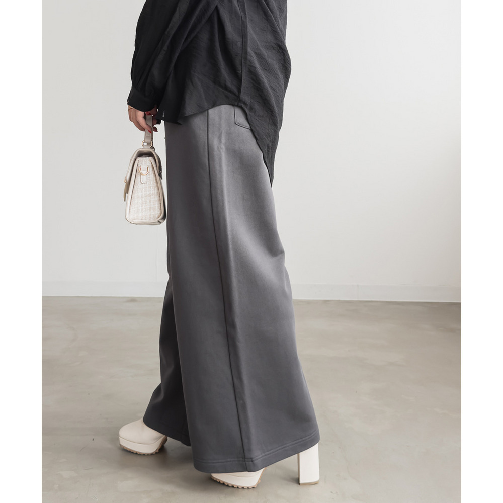 ウエストゴムスウェットワイドストレートパンツ2