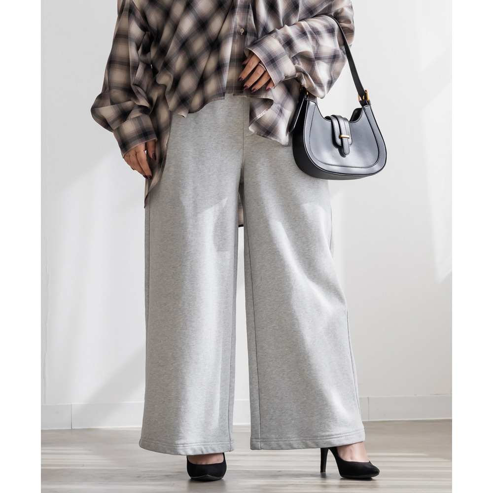 ウエストゴムスウェットワイドストレートパンツ6