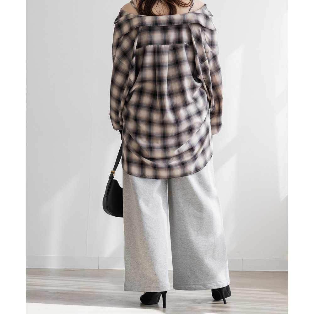 ウエストゴムスウェットワイドストレートパンツ7