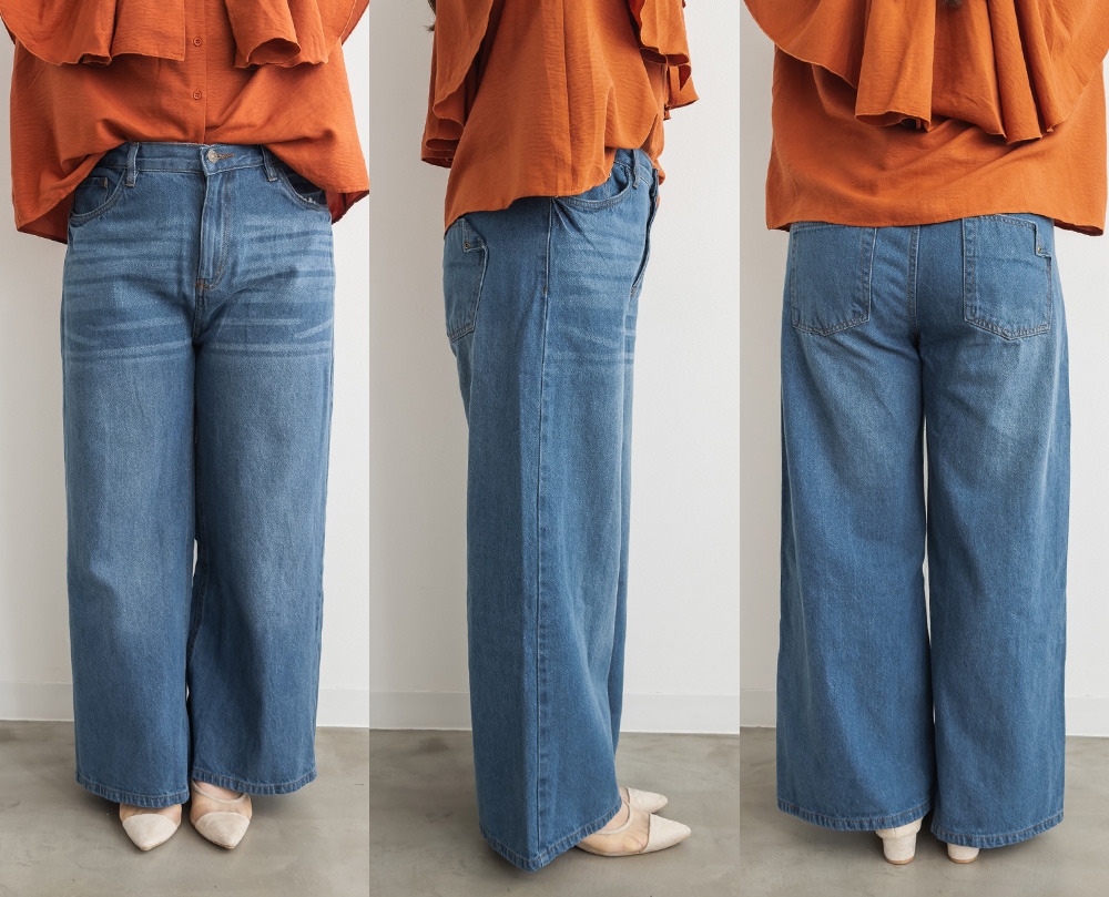 ヴィンテージ加工デニムワイドパンツ11