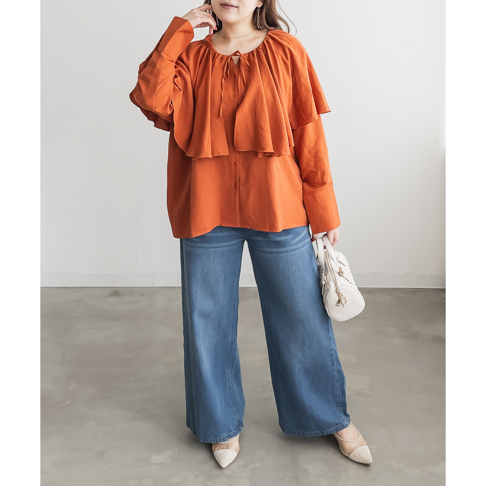 ヴィンテージ加工デニムワイドパンツ2