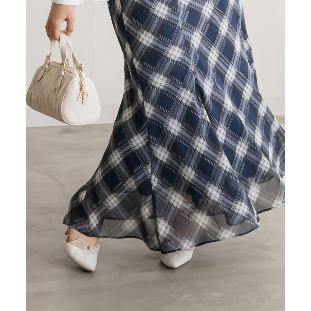 CLETTEオリジナルチェック柄シフォンスカート10