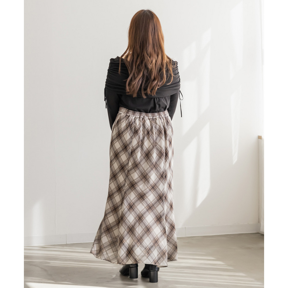 CLETTEオリジナルチェック柄シフォンスカート4