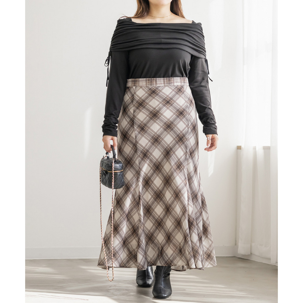 CLETTEオリジナルチェック柄シフォンスカート5