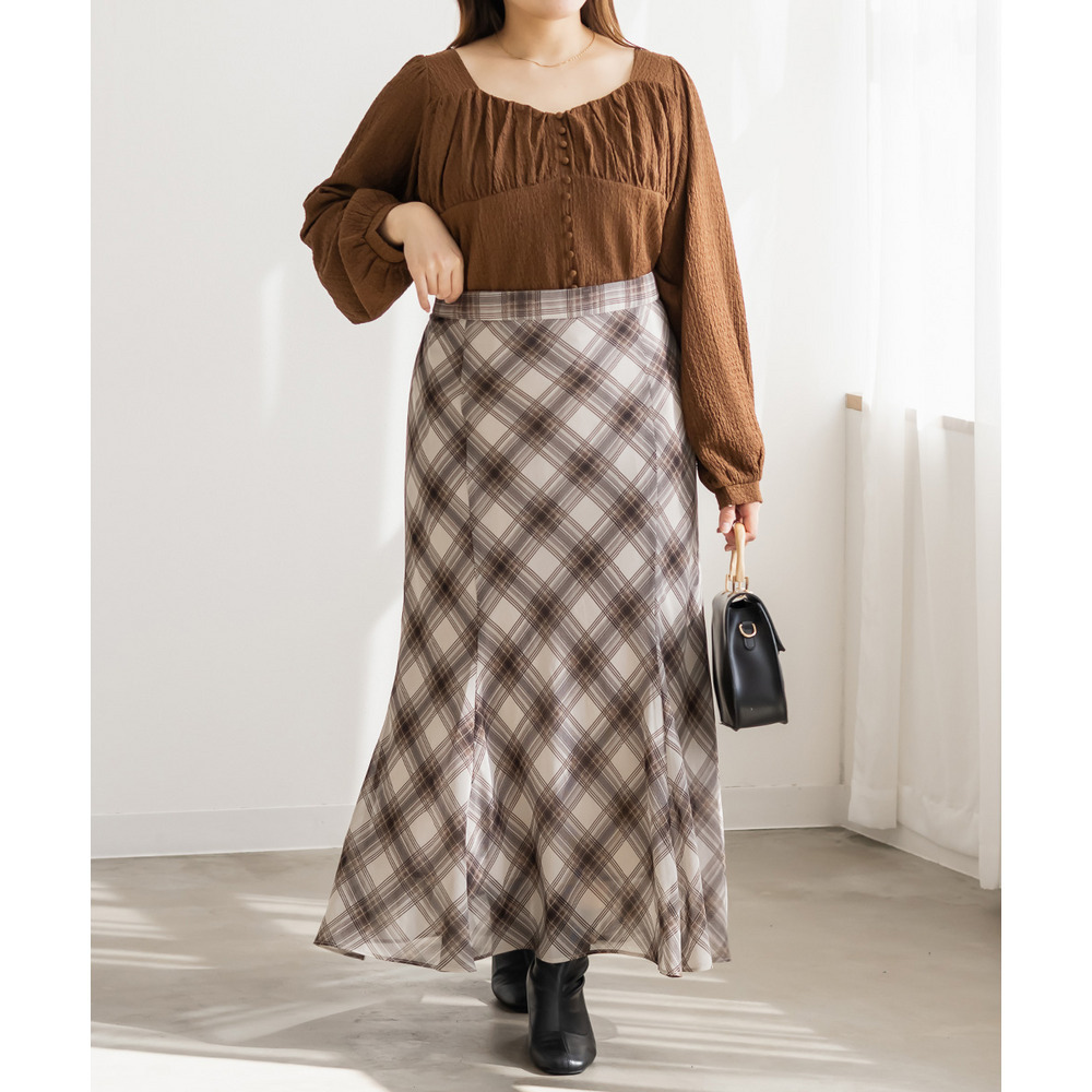 CLETTEオリジナルチェック柄シフォンスカート6
