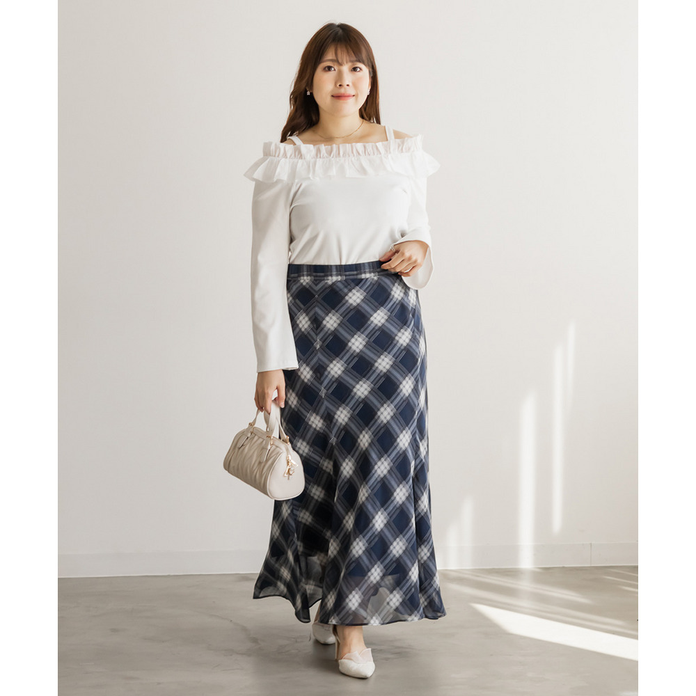 CLETTEオリジナルチェック柄シフォンスカート7