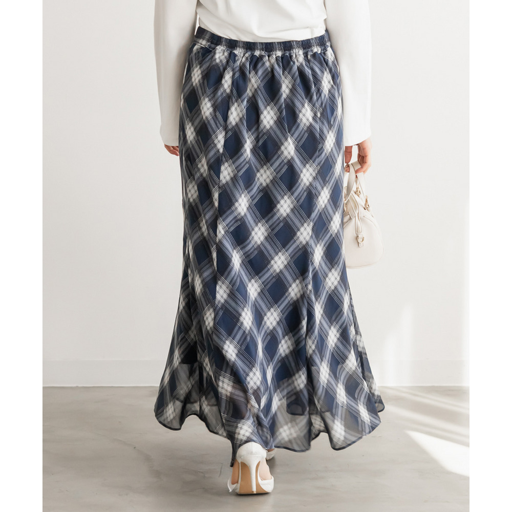 CLETTEオリジナルチェック柄シフォンスカート8