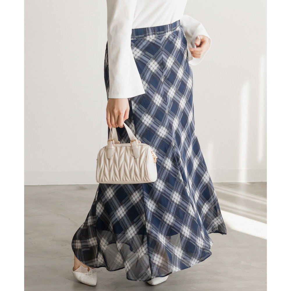 CLETTEオリジナルチェック柄シフォンスカート9