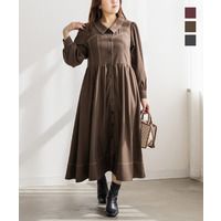 CLETTEオリジナル配色ステッチシャツワンピース