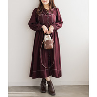 CLETTEオリジナル配色ステッチシャツワンピース