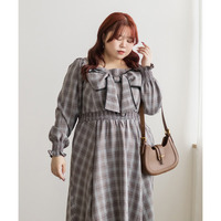 CLETTEオリジナルチェック柄2WAYリボンワンピース