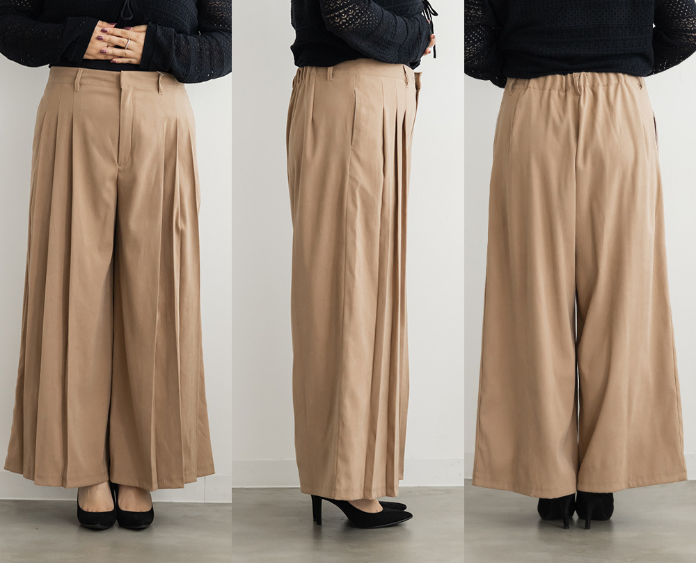 プリーツデザインワイドパンツ11