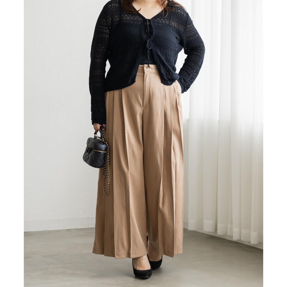 プリーツデザインワイドパンツ3