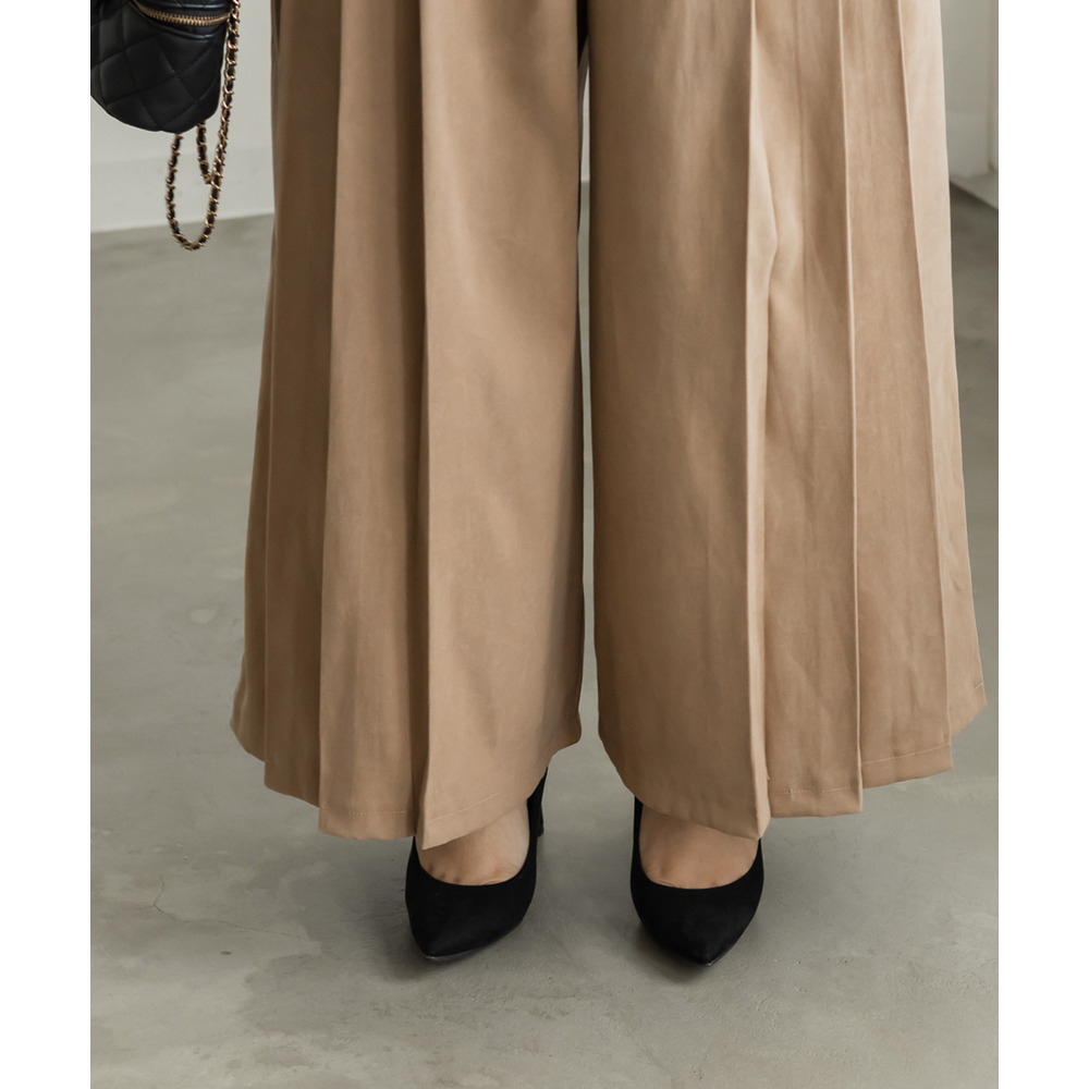 プリーツデザインワイドパンツ4