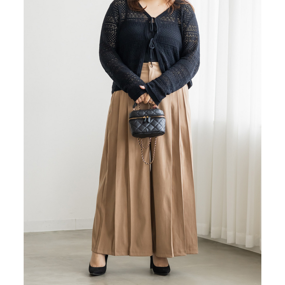 プリーツデザインワイドパンツ1