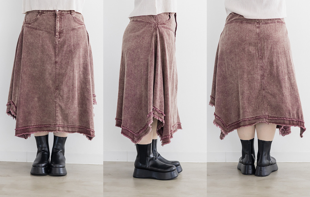 フリンジデザインイレヘムミディスカート11