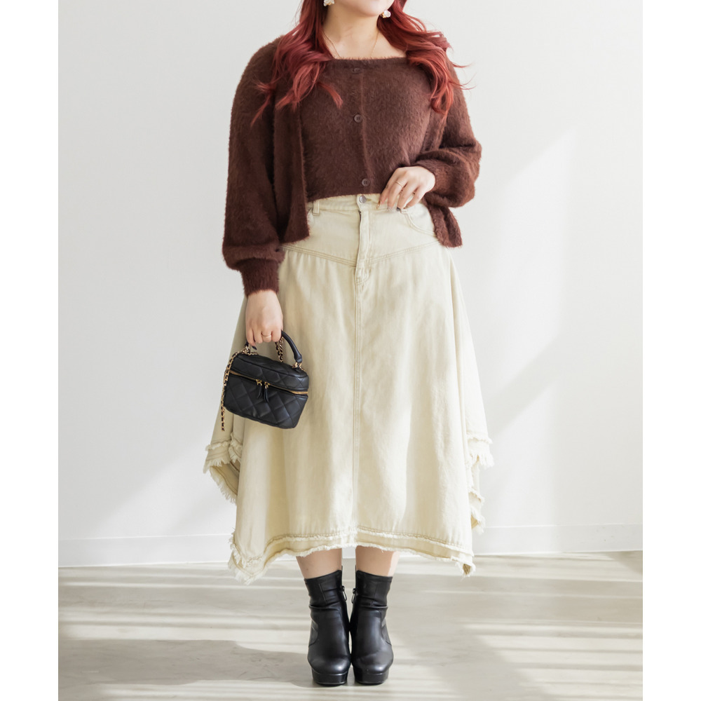 フリンジデザインイレヘムミディスカート2