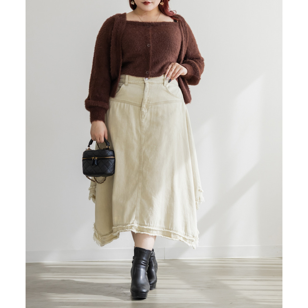フリンジデザインイレヘムミディスカート3