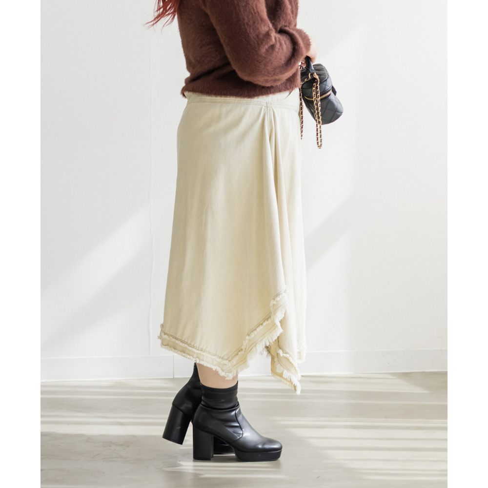 フリンジデザインイレヘムミディスカート4