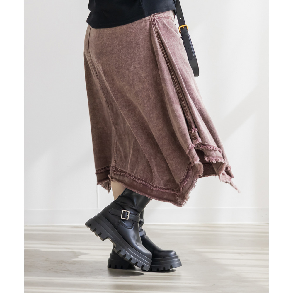 フリンジデザインイレヘムミディスカート8