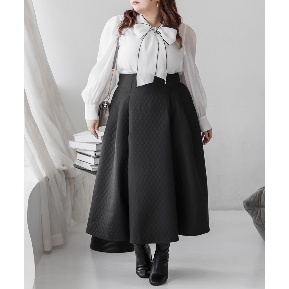 CLETTEオリジナル配色リボンタイシアーブラウス10