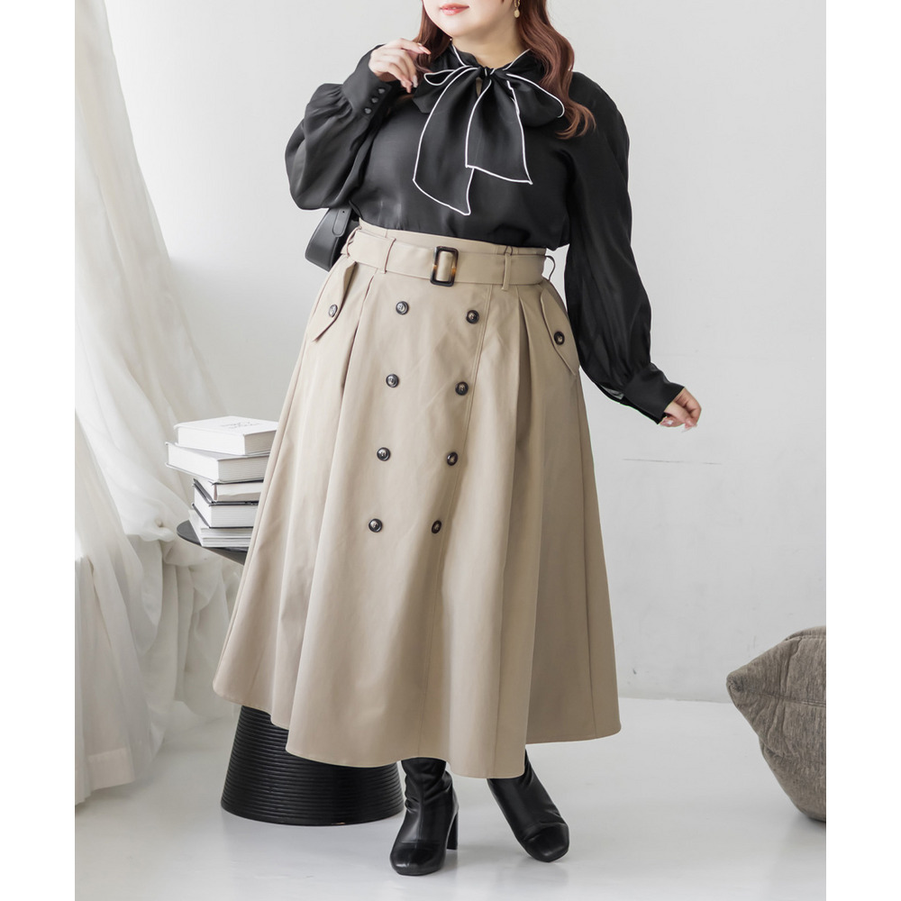 CLETTEオリジナル配色リボンタイシアーブラウス13