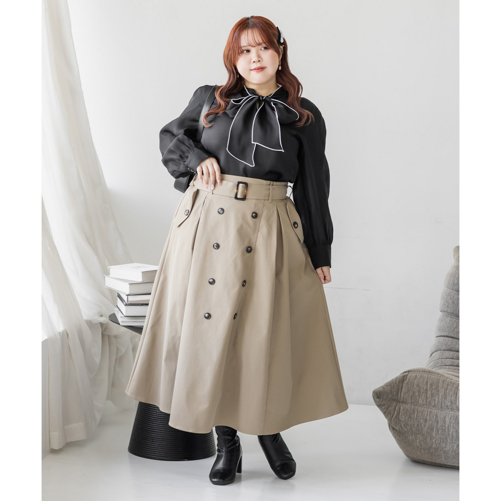 CLETTEオリジナル配色リボンタイシアーブラウス14