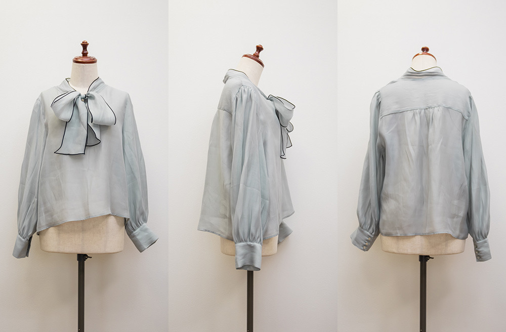 CLETTEオリジナル配色リボンタイシアーブラウス19