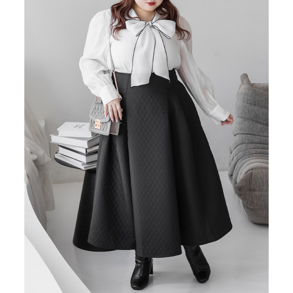 CLETTEオリジナル配色リボンタイシアーブラウス8