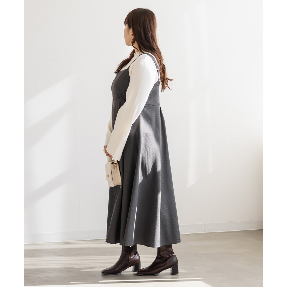 CLETTEオリジナフロントジップ千鳥柄ワンピース11