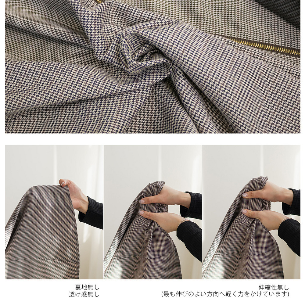 CLETTEオリジナフロントジップ千鳥柄ワンピース14