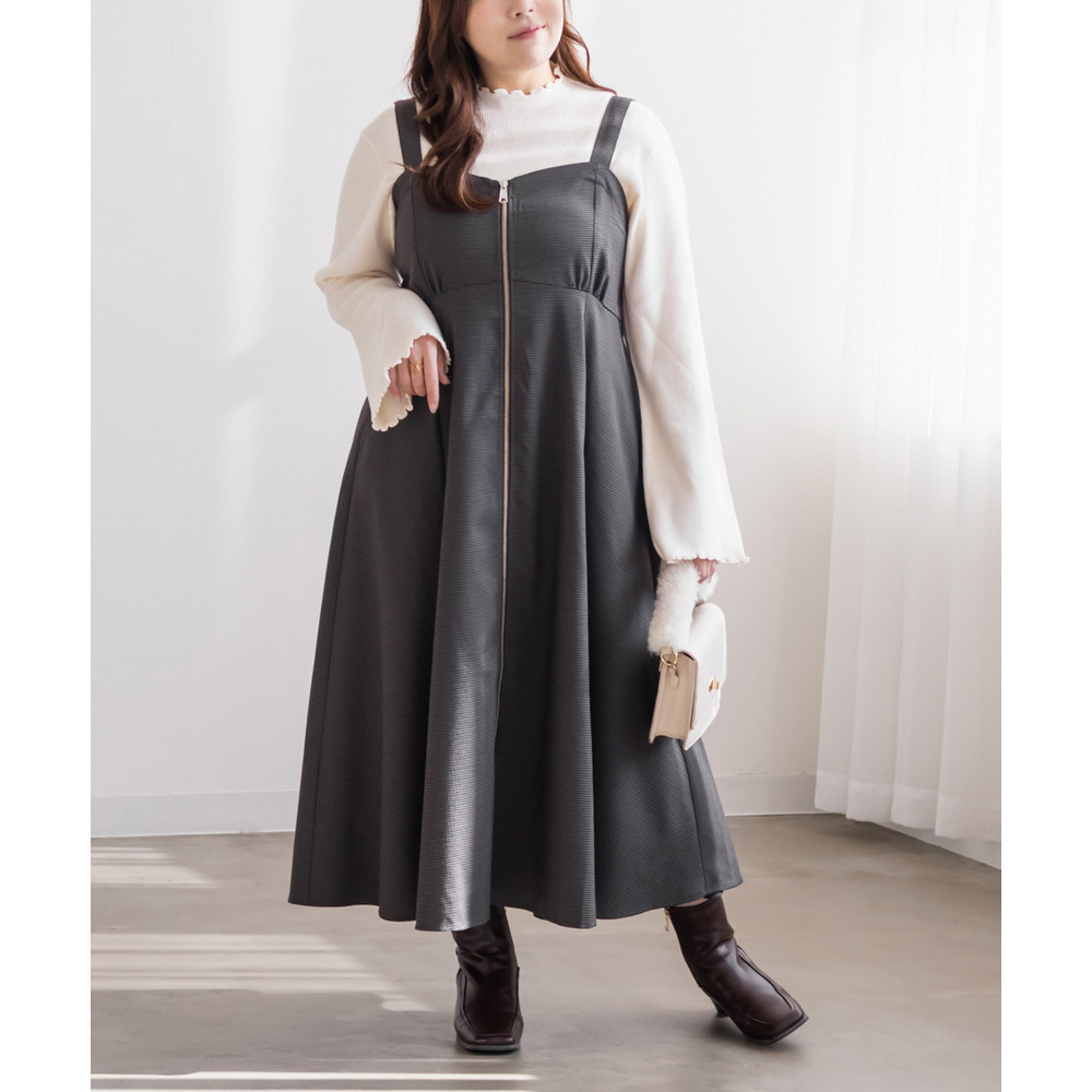 CLETTEオリジナフロントジップ千鳥柄ワンピース8