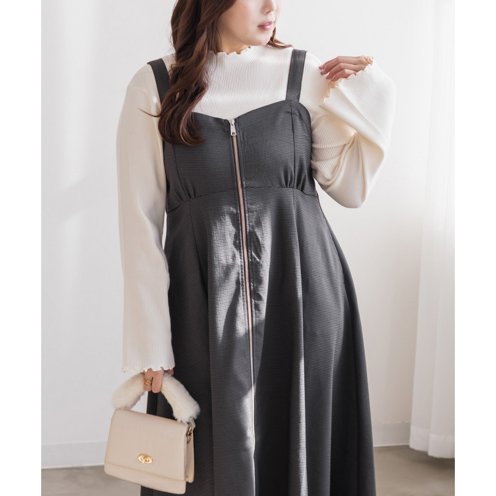 CLETTEオリジナフロントジップ千鳥柄ワンピース9