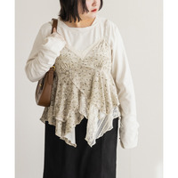 花柄ベロアレース使いキャミソール