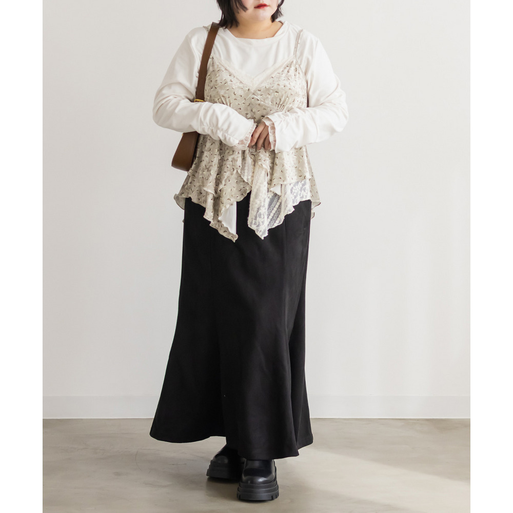 花柄ベロアレース使いキャミソール8