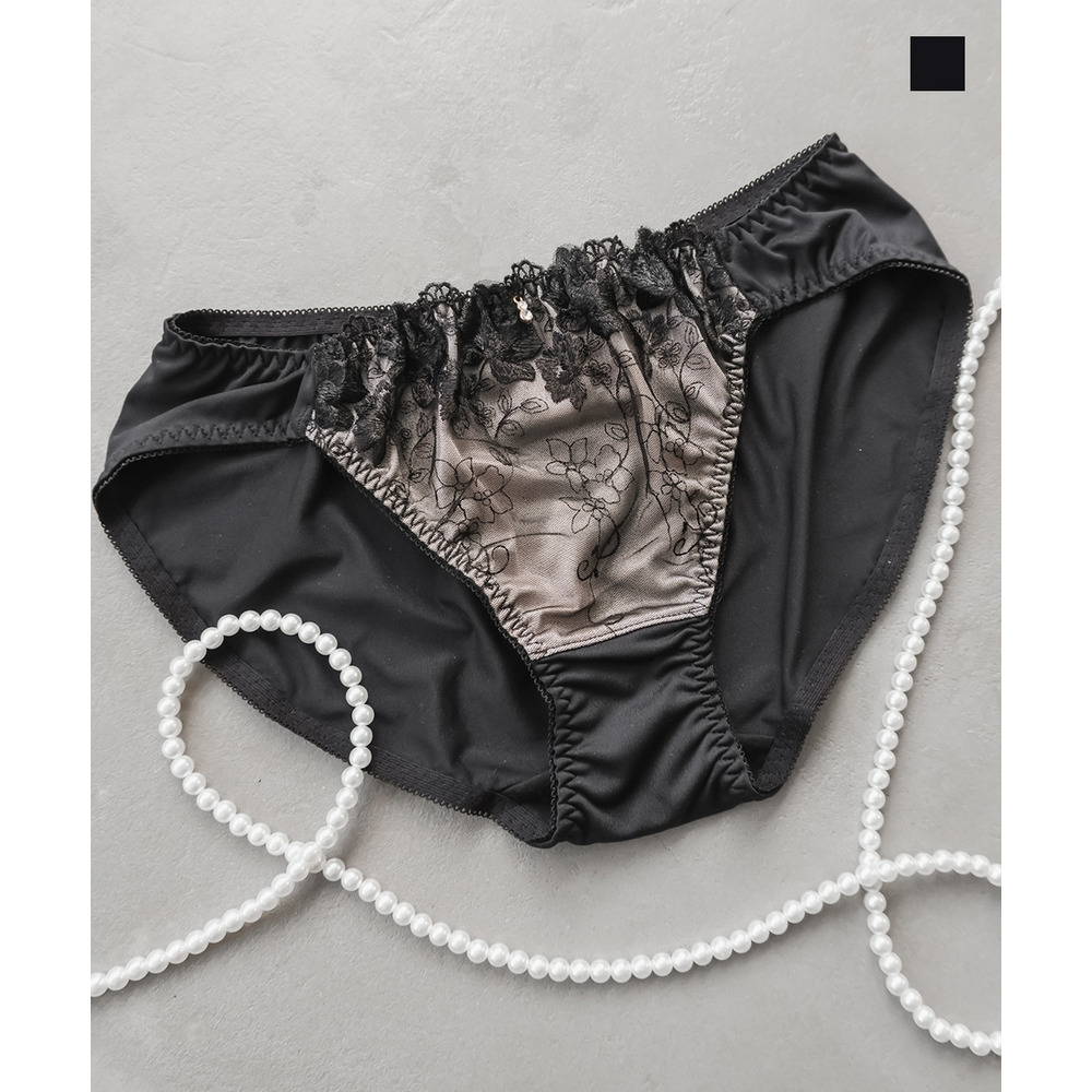 フラワー刺繍レースショーツ