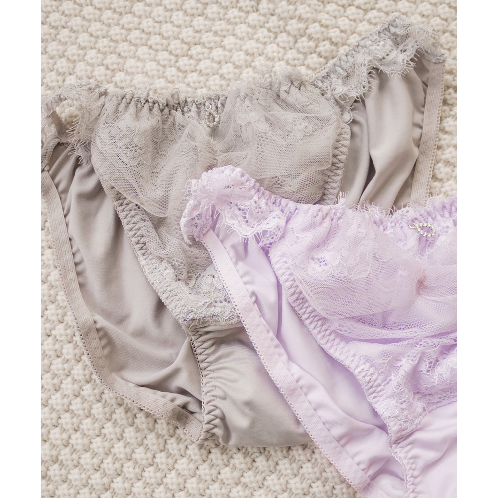 レースチュールソフトワイヤーブラジャー&ショーツセット4